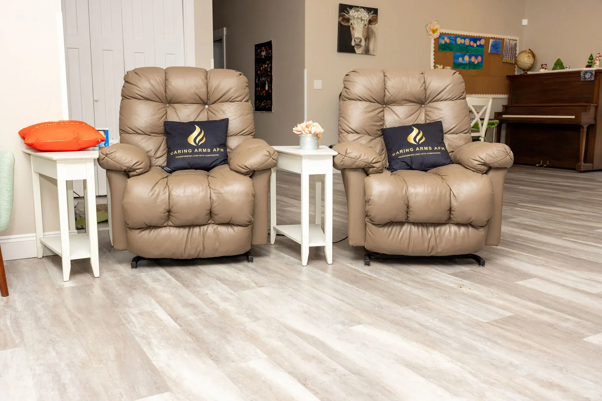 comfortable couch for residents at assisted living community