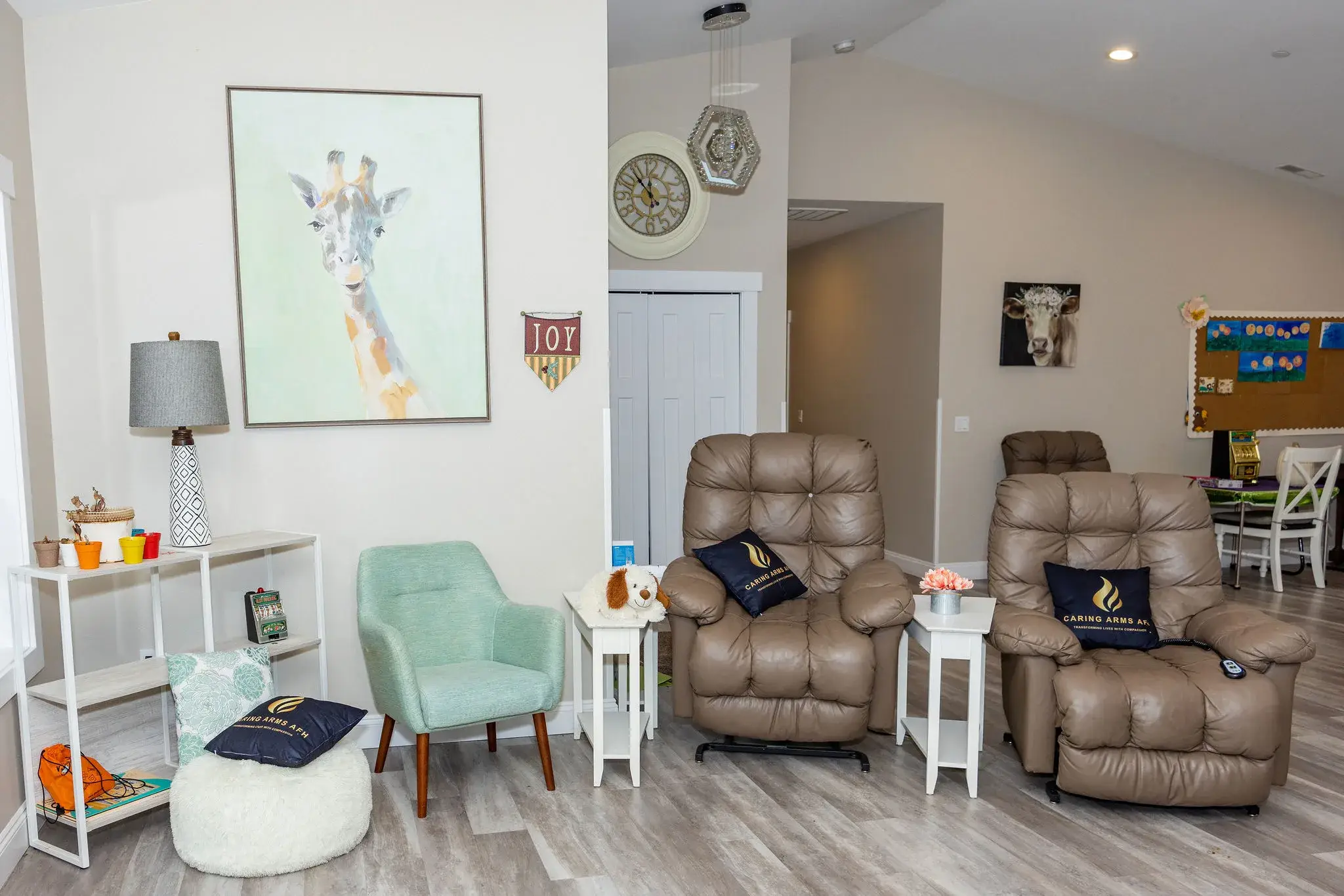 common area for all residents and staff at Caring arms assisted living community