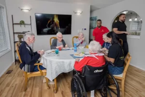 lunch time feels like family at senior living facility in Pierce County Washington