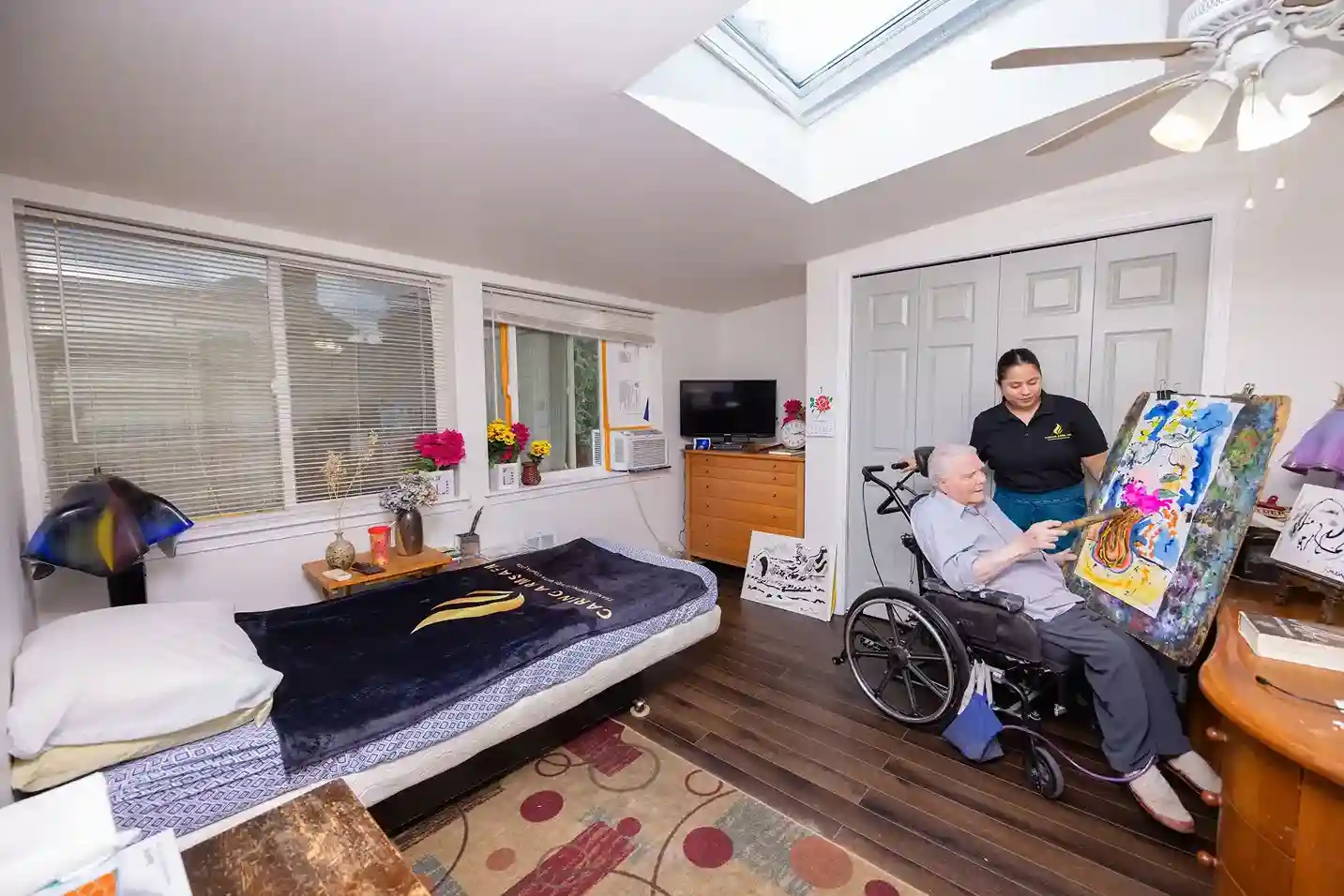 senior residents at caring arms of Kent, WA participating in hobby based activities