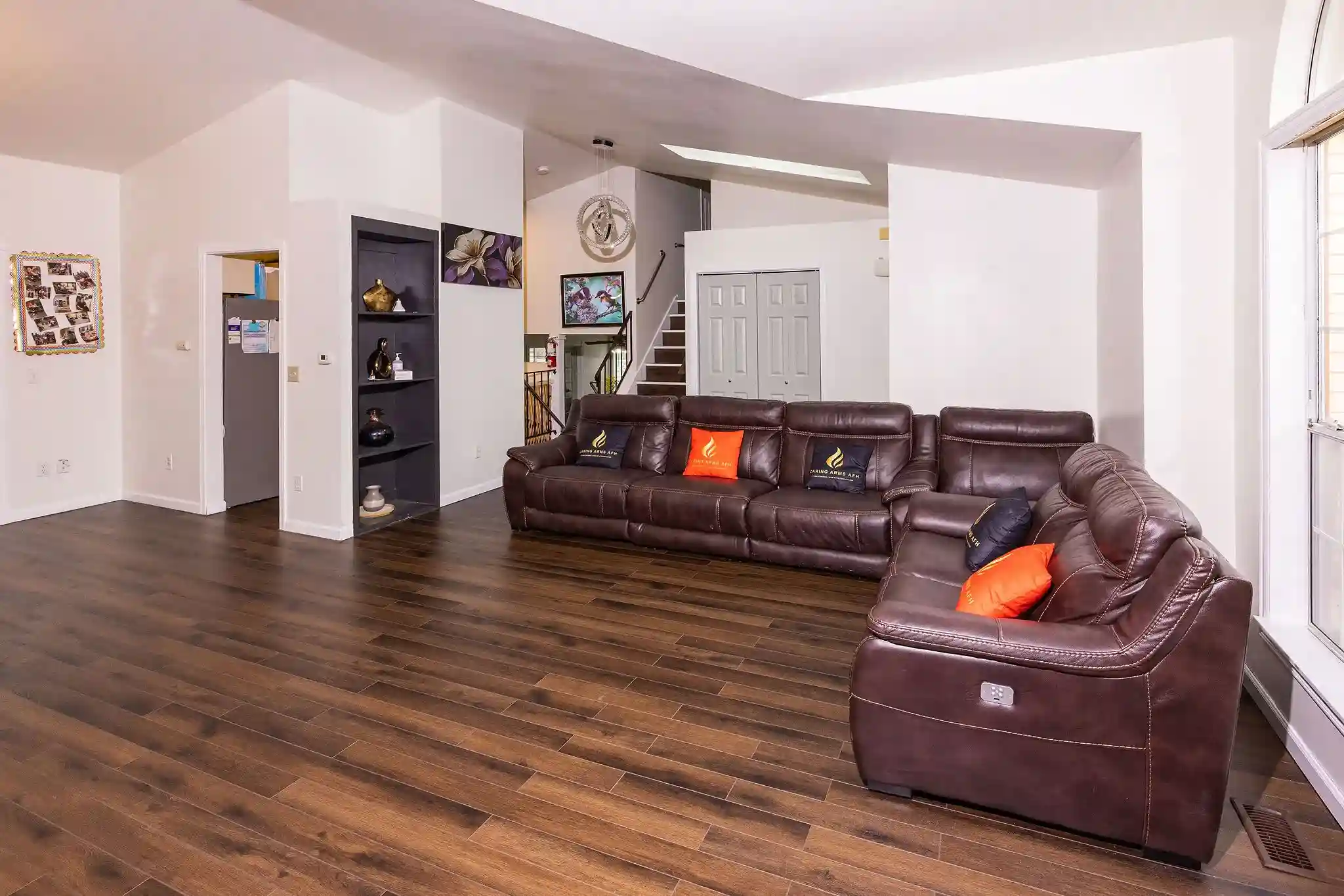 spacious living area for quality senior living at caring Arms adult Family Homes in Kent WA