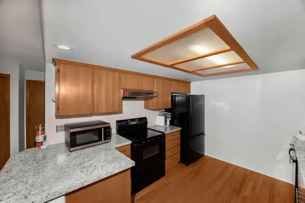 kitchen area at Kirkland assisted living home for seniors