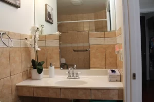modern bathroom at Kirkland WA senior care home