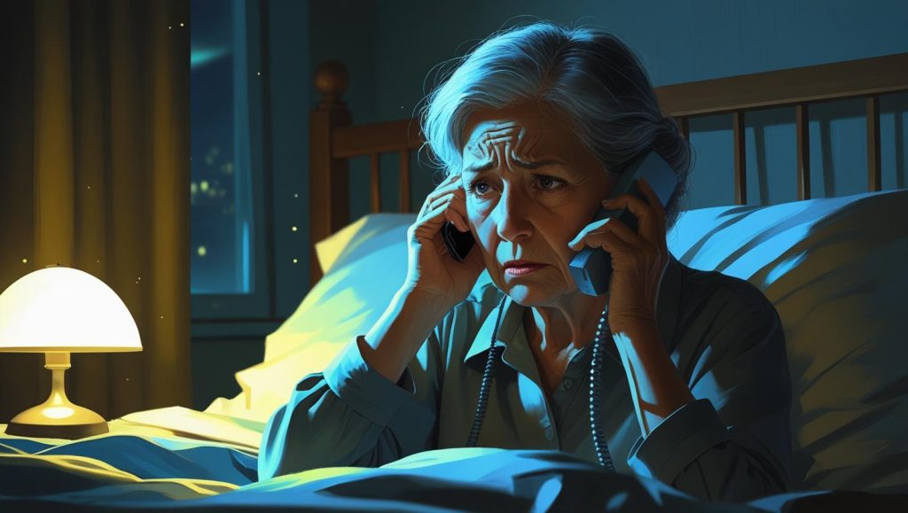 senior memeber of family calling their primary caregiver to tell about missing medications, forgetting things